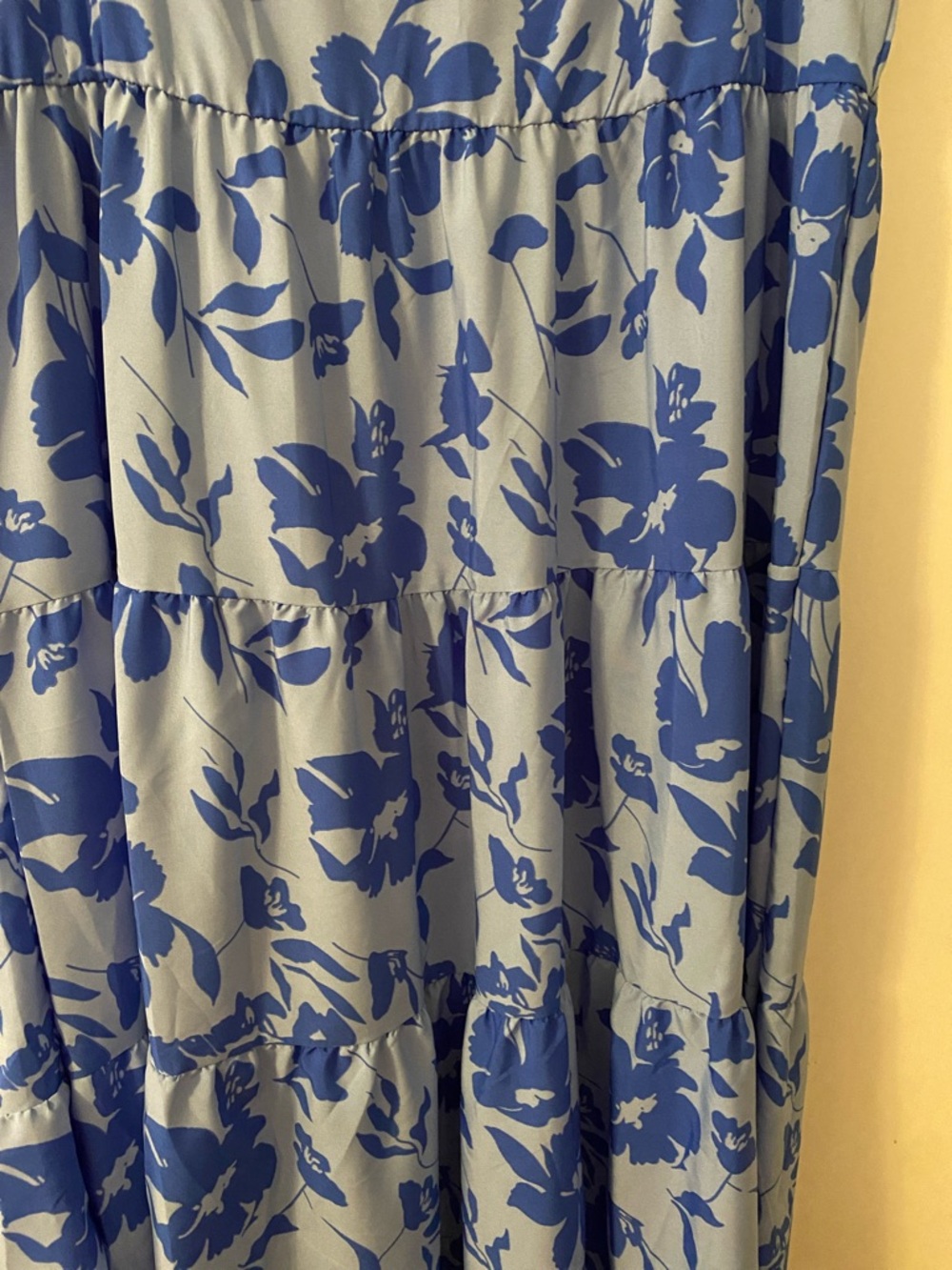 Blue Floral Tiered Midi Dress - Picture 4 of 5
